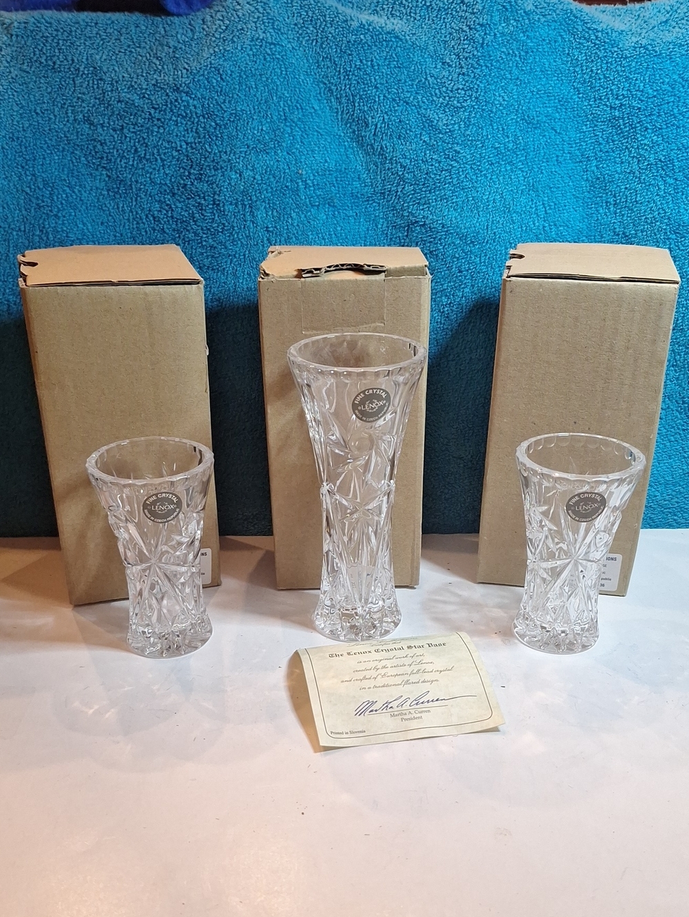 Lenox Crystal Star Vases from Lenox Collections 1 - 6 Inch and 2 - 4 Inches - Picture 5 of 9